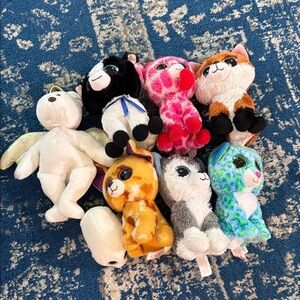 Ty Plush Toy Collection - White, Black, Pink, Brown, Blue